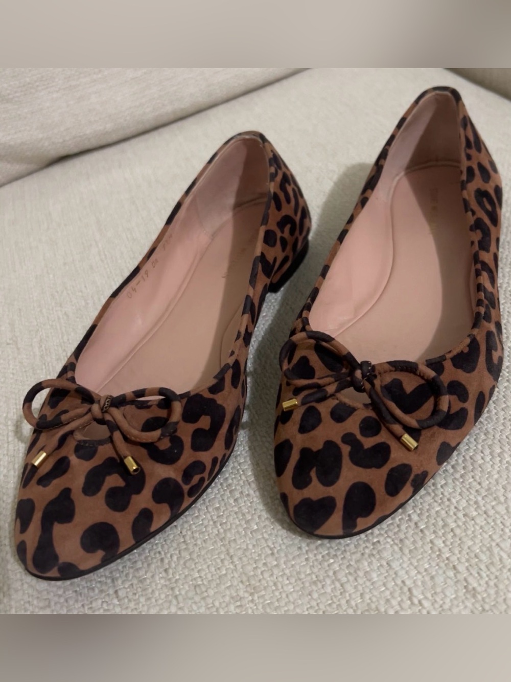 Stuart Weitzman Leopard-Print Pointed Ballet Flats in Brown and Black